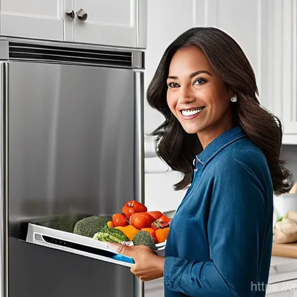 일상 문제 해결에 필요한 과학적 도구 - **Prompt 1: Smart Kitchen Convenience**
"A cheerful woman in her late 30s, dressed in comfortabl...