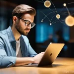 과학적 사고의 실제 적용 사례 - **Prompt:** A diverse adult, appearing thoughtful and composed, is seated in a modern, well-lit cafe...