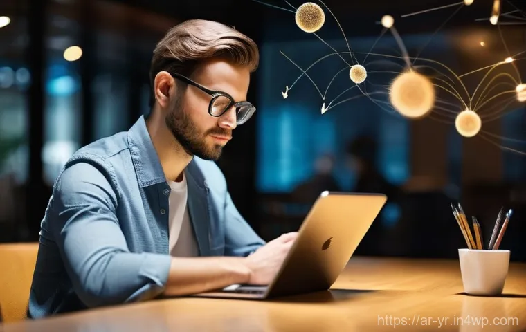 과학적 사고의 실제 적용 사례 - **Prompt:** A diverse adult, appearing thoughtful and composed, is seated in a modern, well-lit cafe...